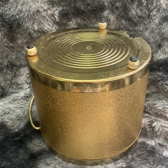 Vintage 1950s Gold Ice Bucket Starburst - Picture 13 of 16
